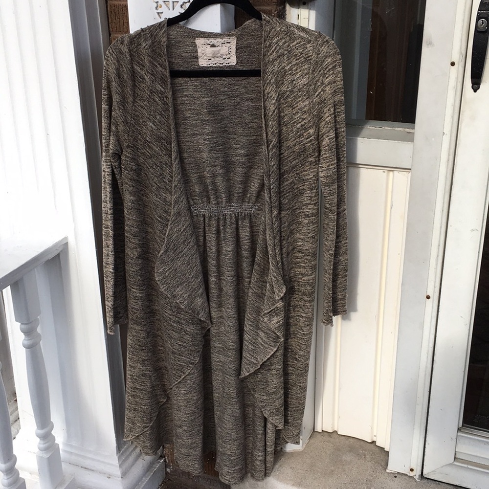 2/20 Cupio Brown/Black Long Cardigan - Picture 1 of 9